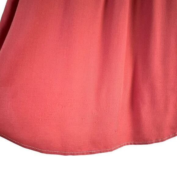 Joie Saiyuri Button Down Drapey Blouse Shirt in Desert Spice Orange, Size Medium - Picture 13 of 14